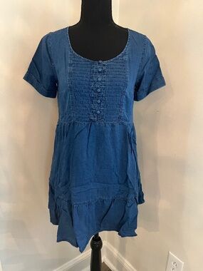 Abercrombie & Fitch XS Chambray Denim Mini Ruffle Sun Dress
